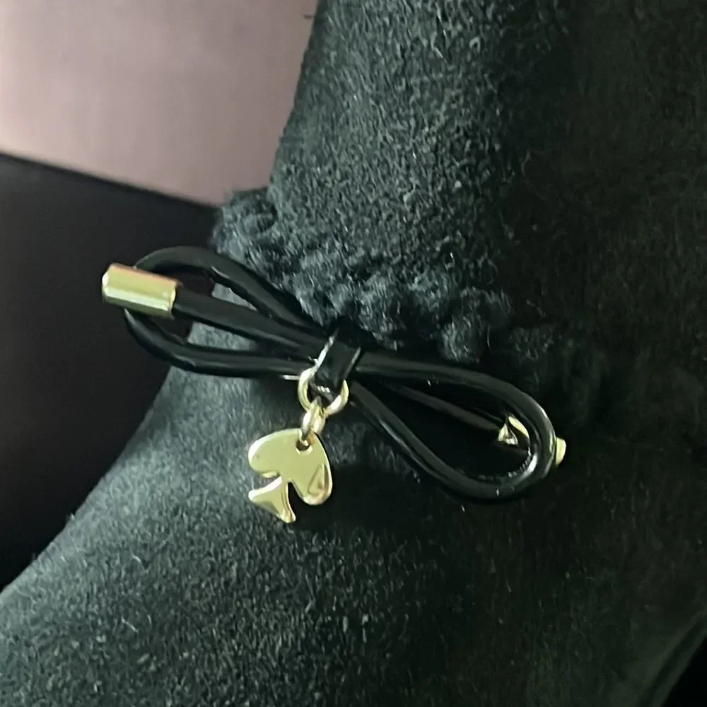 Kate Spade Faux Shearling Suede Boots black